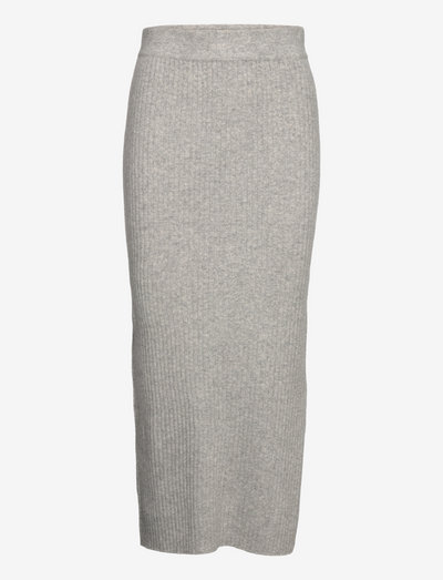 Rib Skirt - maxi nederdele - light grey