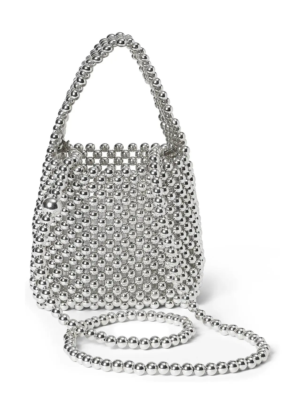 DAY ET Day Beaded Chrome Handbag, One Size, Silver, Tasker > Tasker Med Tophåndtag, Dame