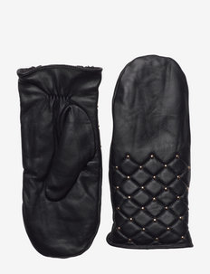 Day Leather Q-Stud Mitten - gloves - black