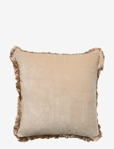 Day Classic Velvet Cushion Cover Concrete with Fringes - kuddfodral - concrete