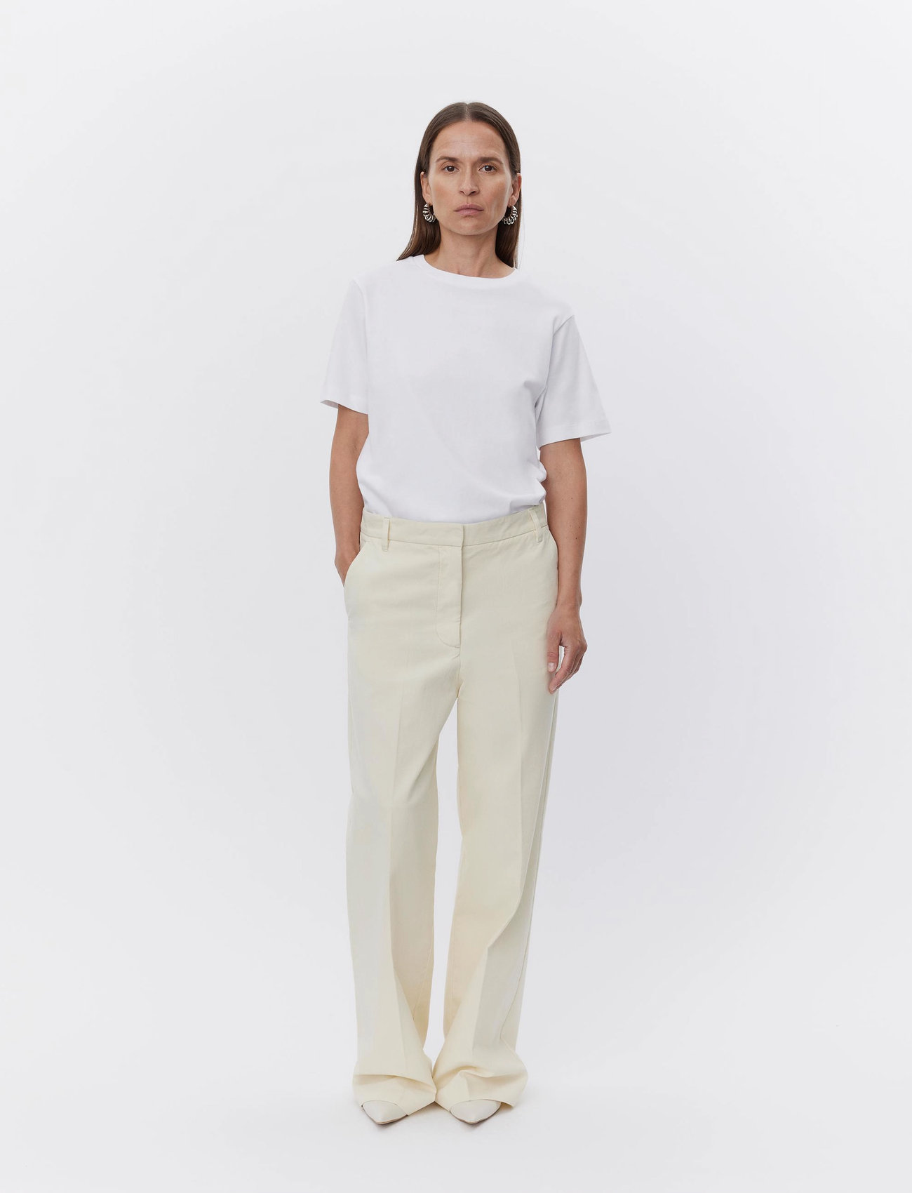 Day Birger et Mikkelsen Jade - Modern Canvas, 34, Cream, Bukser > Brede Ben, Dame