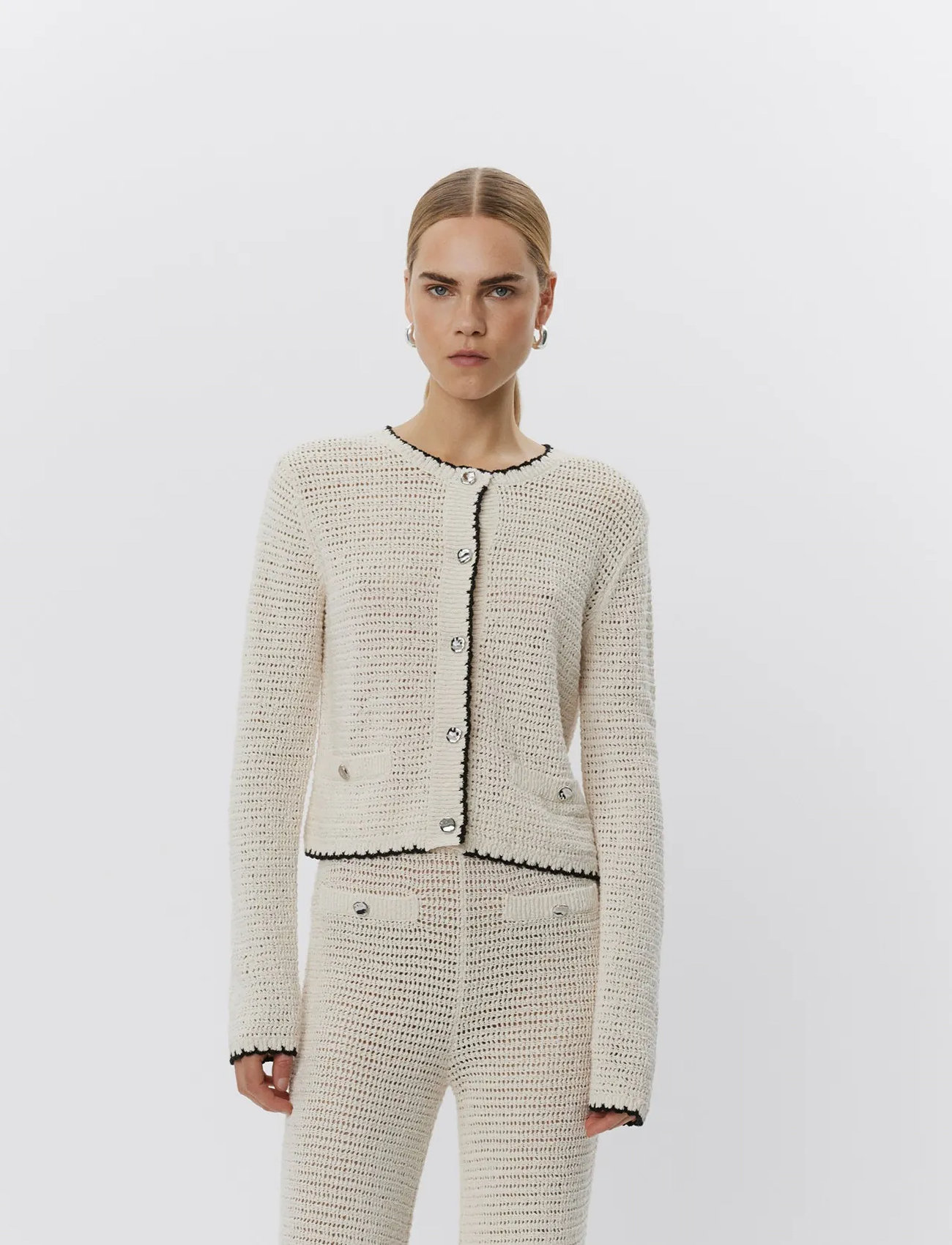 Day Birger et Mikkelsen Turner - Cotton Structure, L, Cream, Strik > Cardigans, Dame
