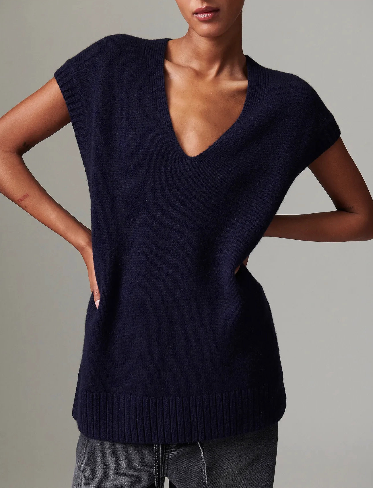 Day Birger et Mikkelsen Flynn - Soft Lamb, XS, Navy, Designere > Strikkede Veste, Dame