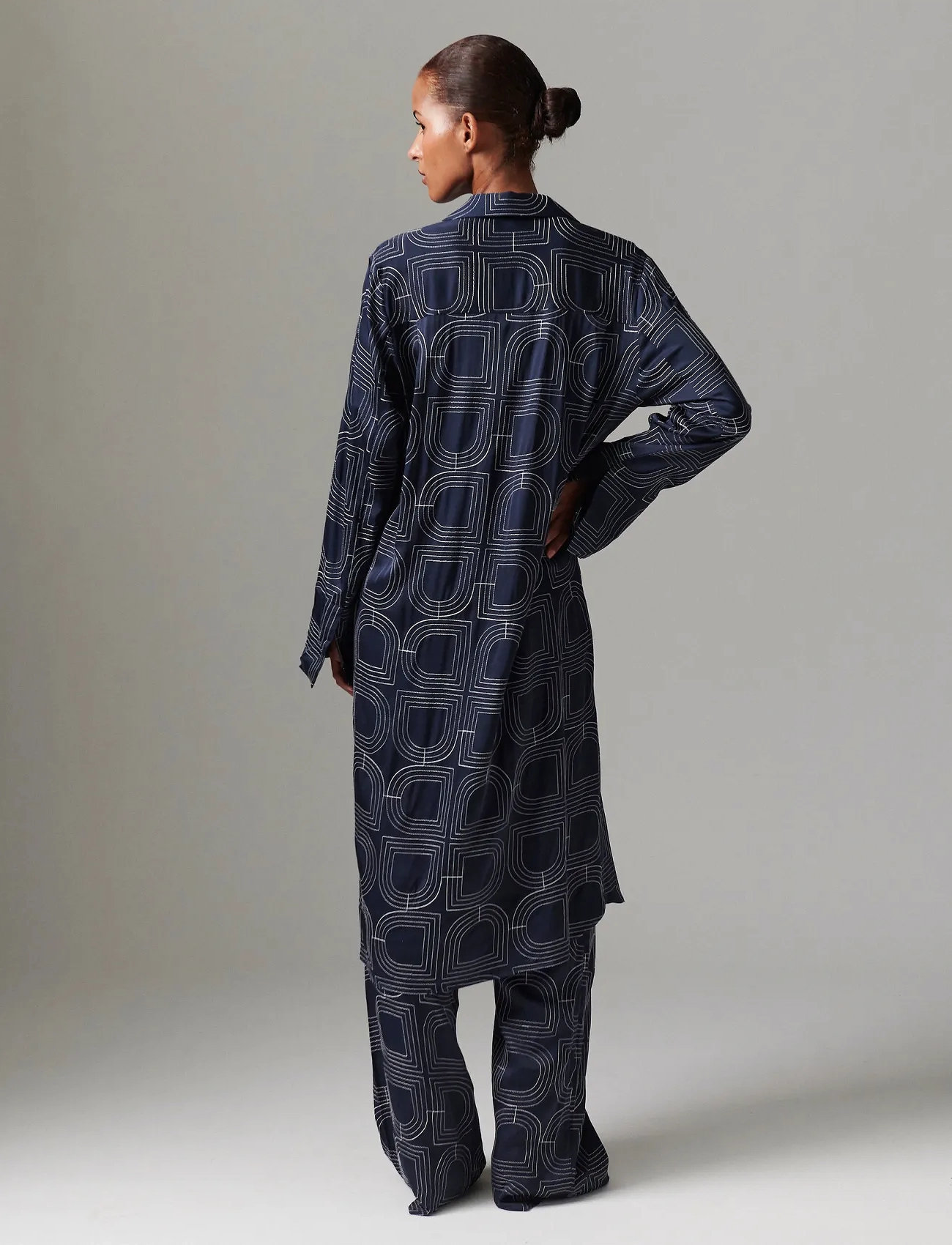 Day Birger et Mikkelsen Lissy - Fluid Viscose Stitch, 38, Blue, Designere > Shirt Dresses, Dame