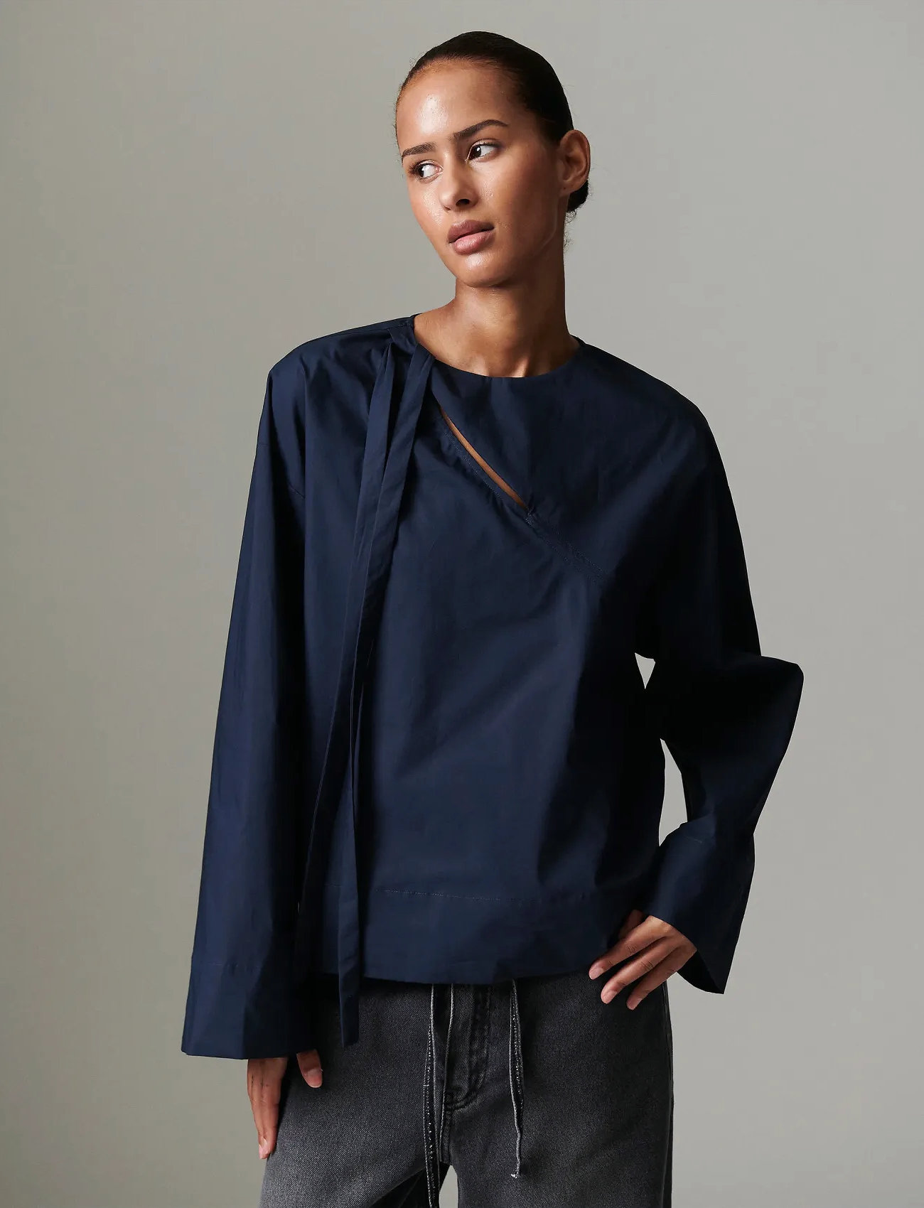 Day Birger et Mikkelsen Sivie - Solid Cotton, 42, Navy, Bluser > Langærmede, Dame