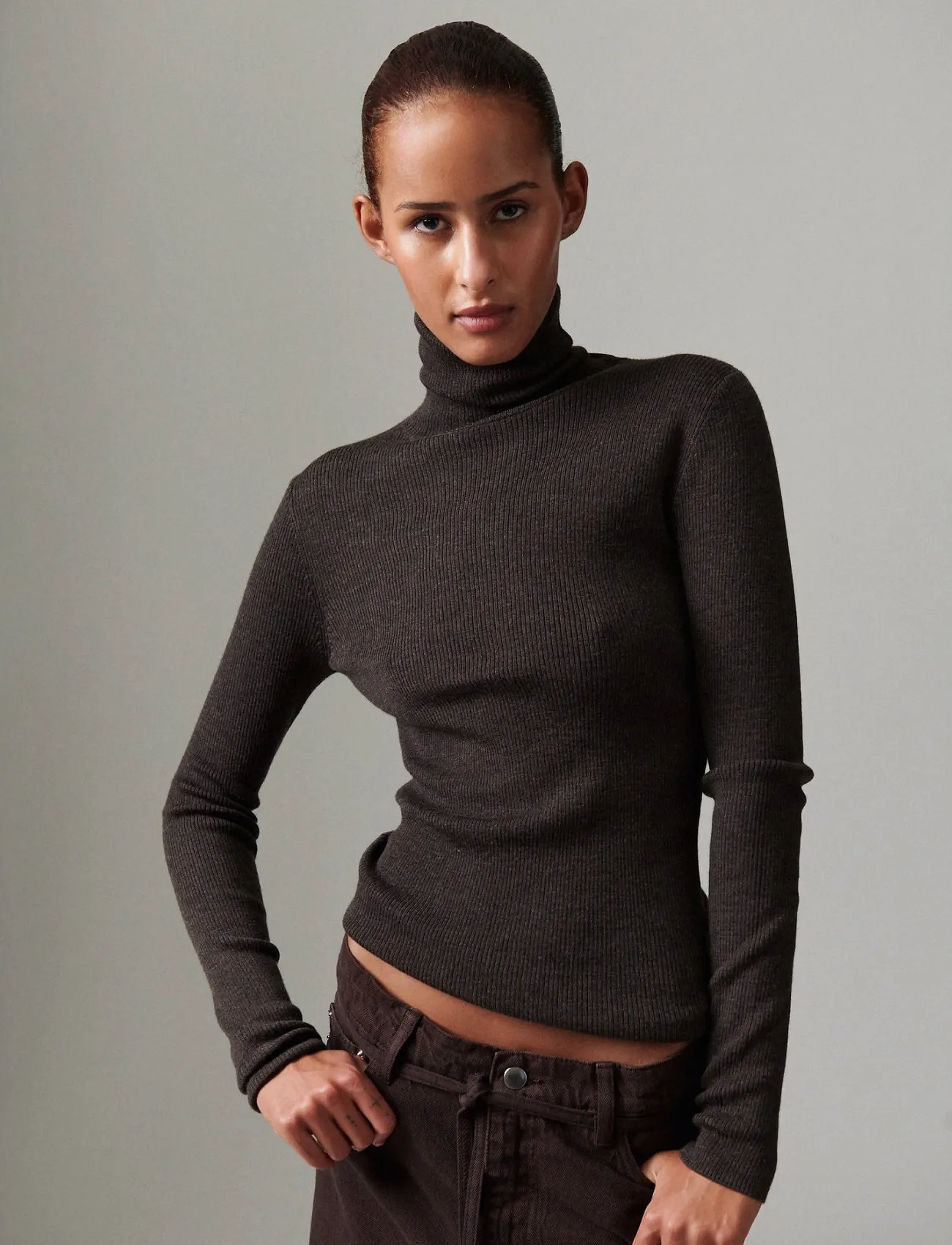 Day Birger et Mikkelsen Sierra - Daily Elements, XL, Grey, Strik > Rullekrave, Dame