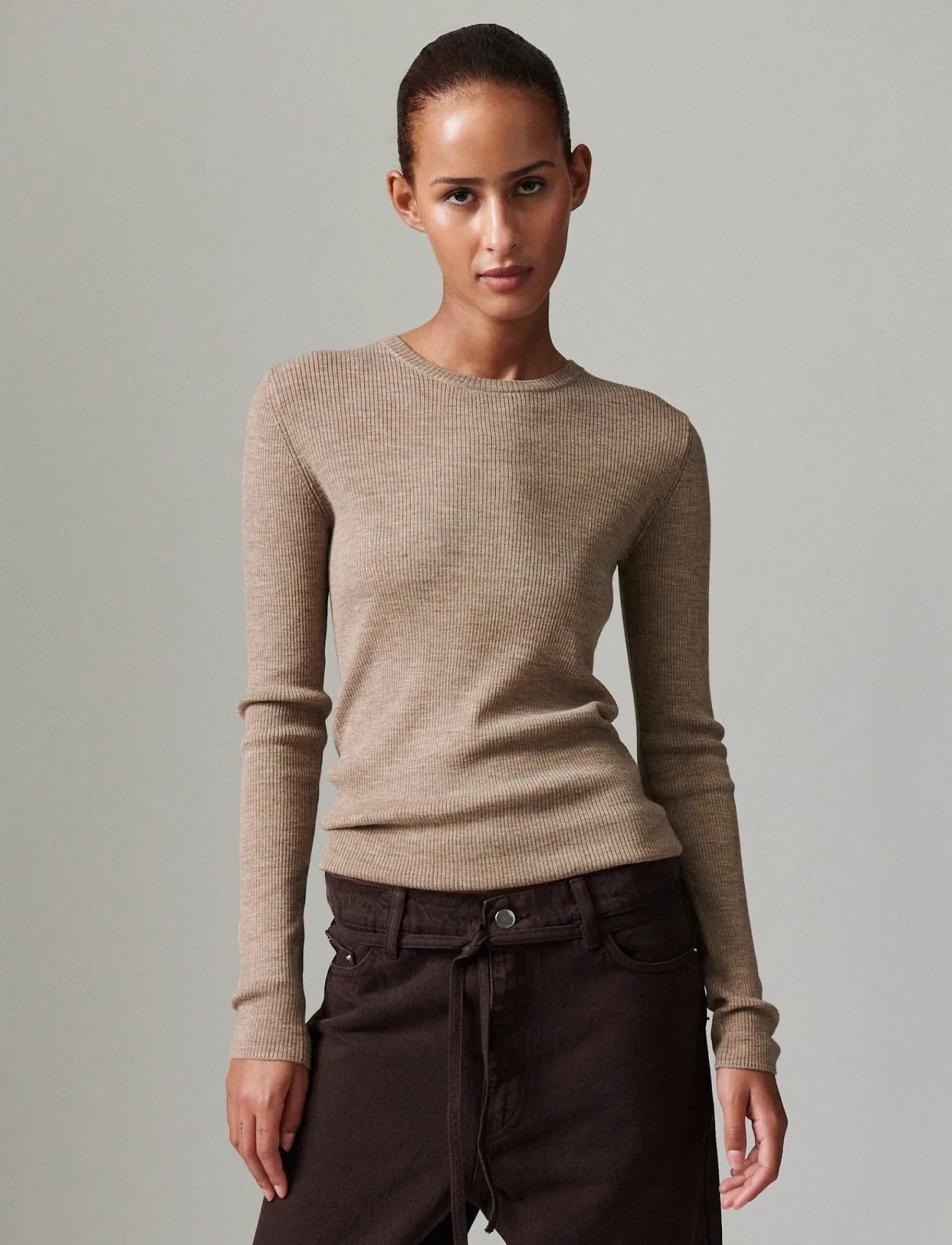 Day Birger et Mikkelsen Mariana - Daily Elements, XS, Brown, Strik > Trøjer, Dame