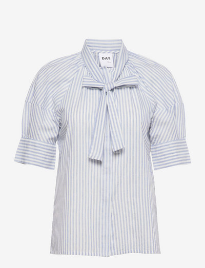 Elena - Delicated Stripe - short-sleeved blouses - light blue