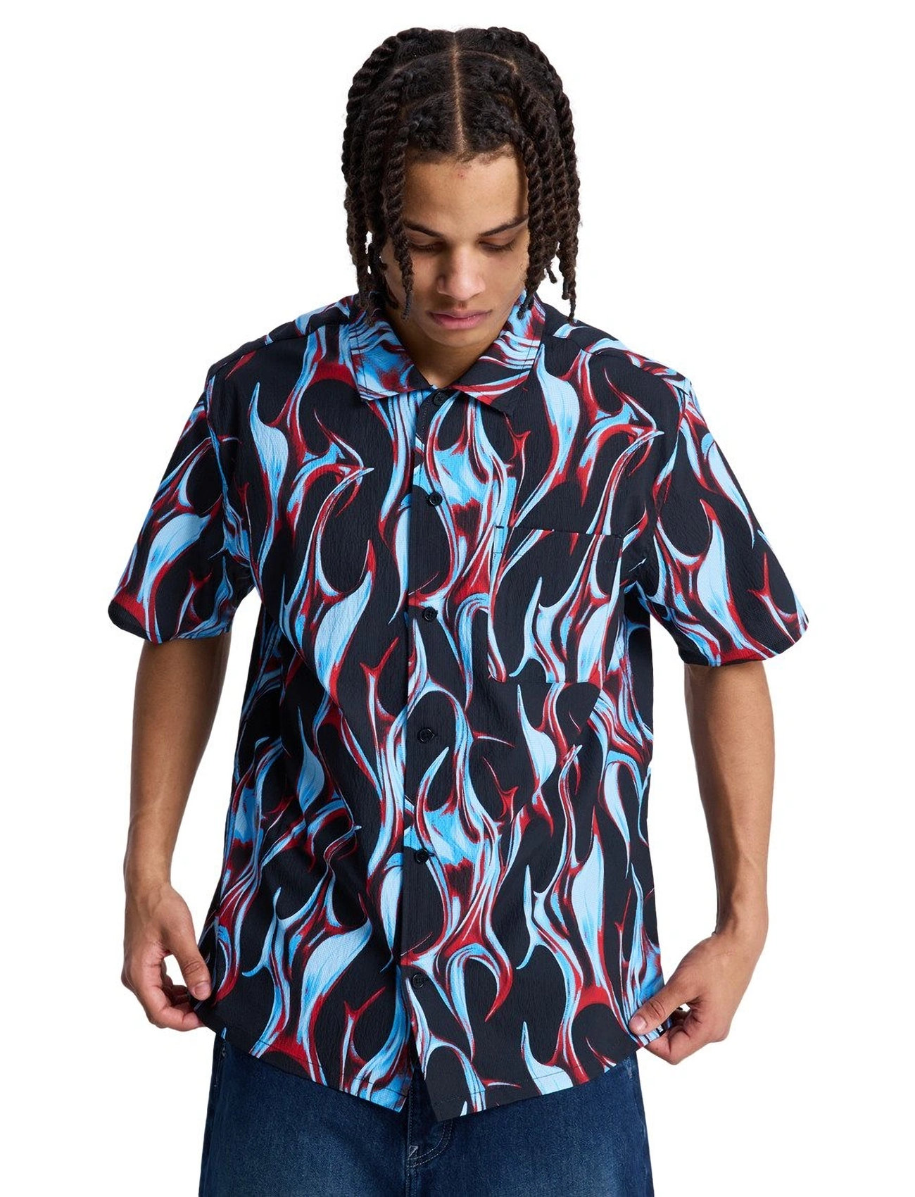 DC Full On Resort, S, Black, Sport Overdele > Sport Shirts, Herre