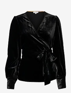PATRICIA (VELVET) - blouses met lange mouwen - black