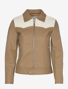 Sharpe Western Cactus - leather jackets - beige/white