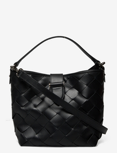 Lexie Woven Small Bucket bag - skuldertasker - black