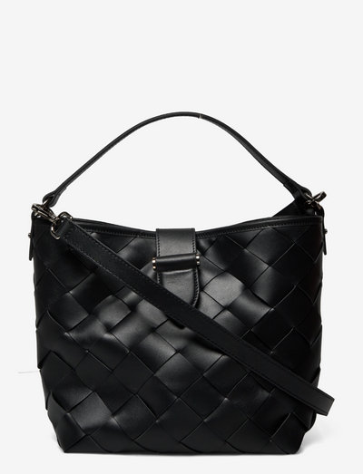 Lexie Woven Small Bucket bag - skuldervesker - black