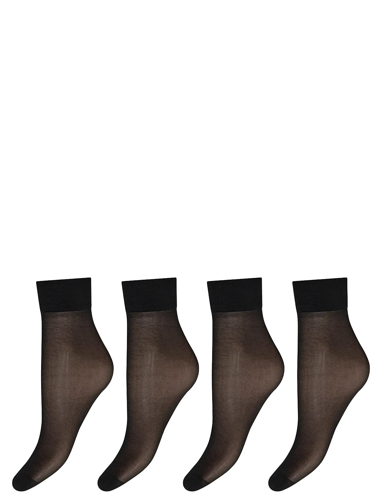 DECOY Decoy Silklook Ankle 4-Pack Schwarz - One Size - Damen