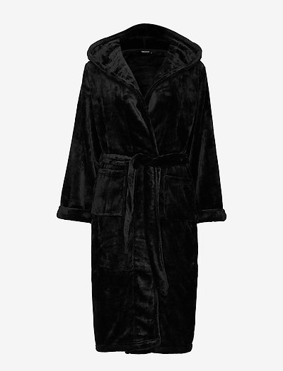 DECOY long robe w/hood - morgenkåper - black