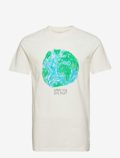 T-shirt Stockholm Crayon Globe - graphic print t-shirts - whisper white