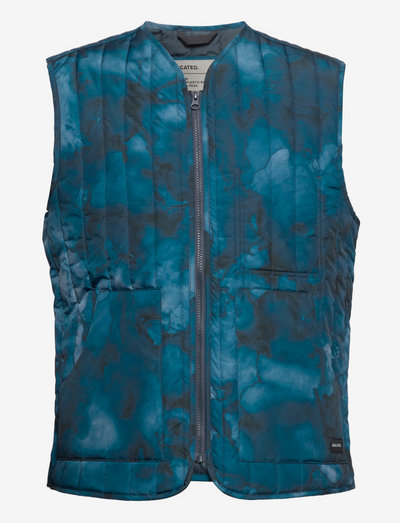 Quilted Vest Avesta Abstract Ink - efterårsjakker - blue