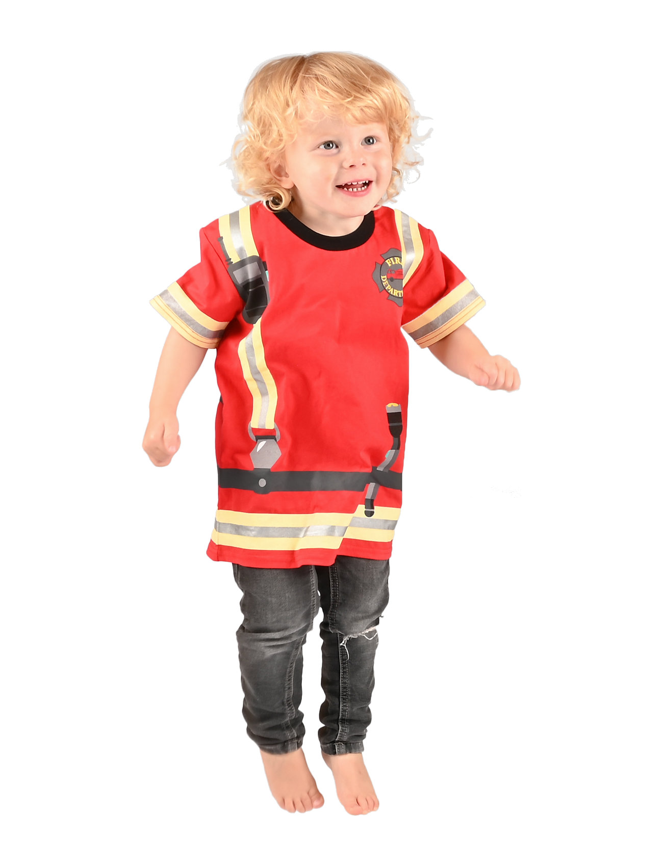 Den goda fen Fireman T-Shirt, 98/104, Red, Kostumer Og Tilbehør > Karakterkostumer, Børn