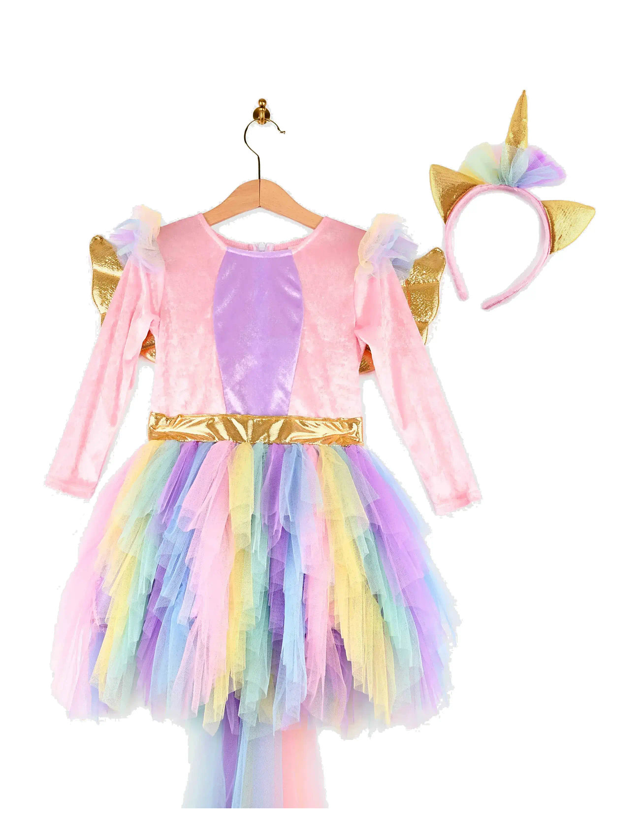 DEN GODA FEN Kleid Unicorn W Diadem Pink - 110/116 - Kinder