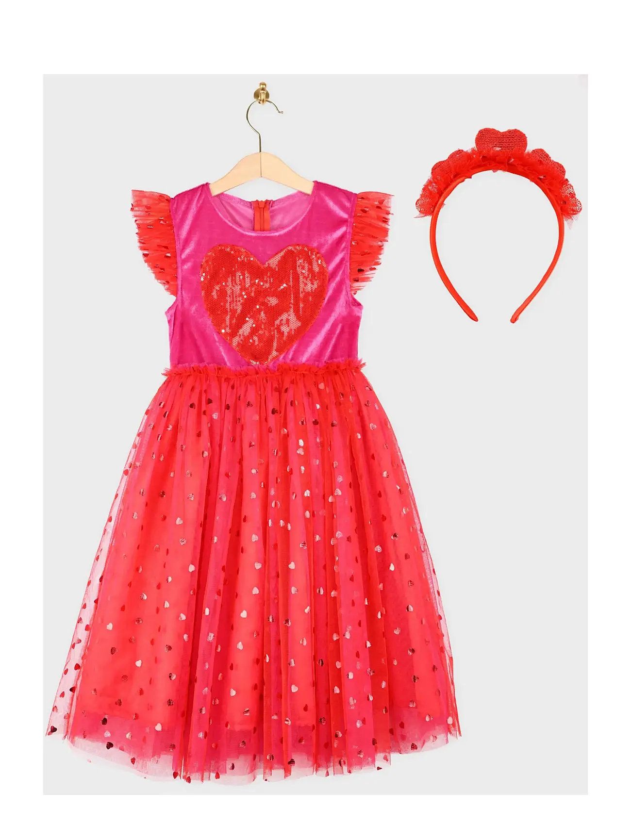 DEN GODA FEN Kleid Of Love Set Rot - 110/116 - Kinder