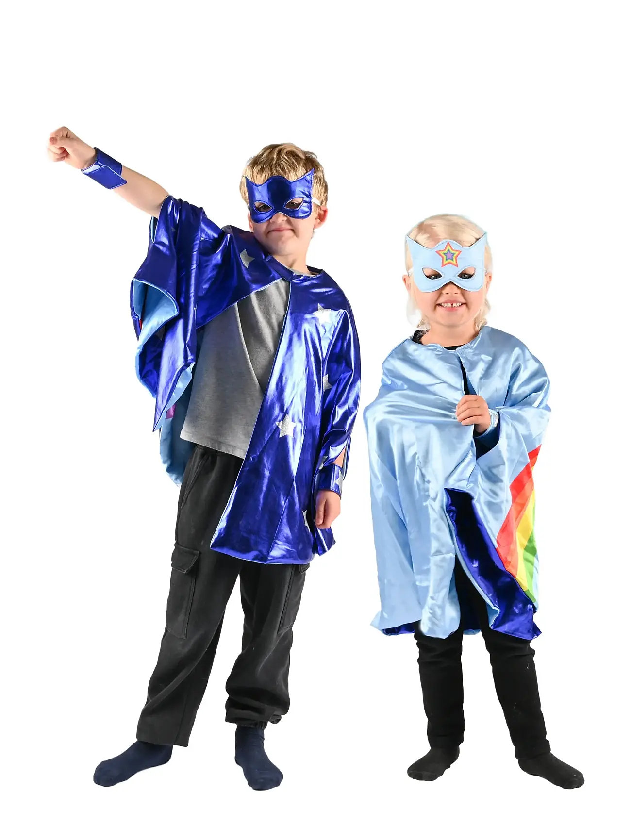 DEN GODA FEN Cape W Accessoires Regenbogen Blau - 98/128 - Kinder