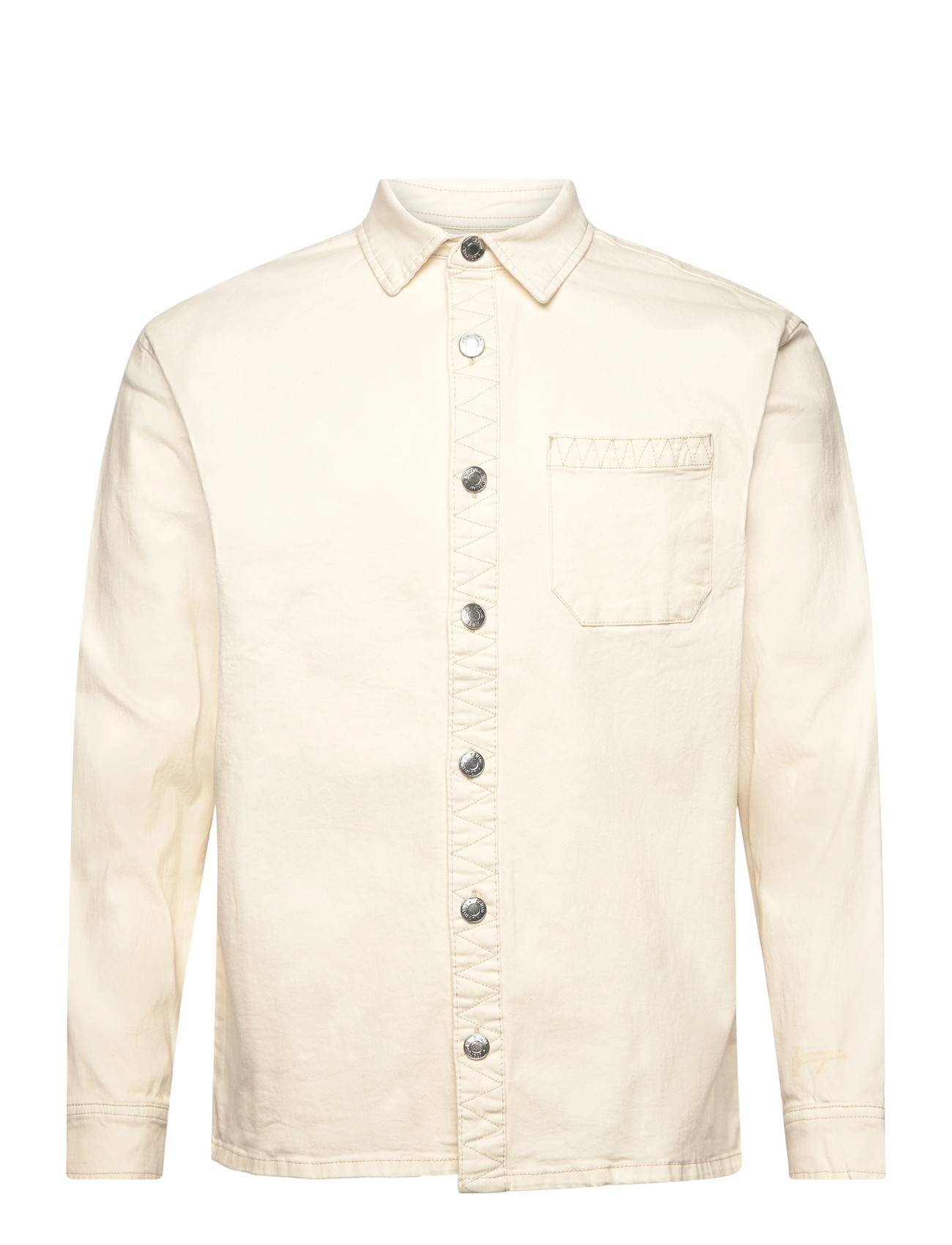 DENIM PROJECT Dp Stitch Detail Denim Shirt Cream - M - Herren