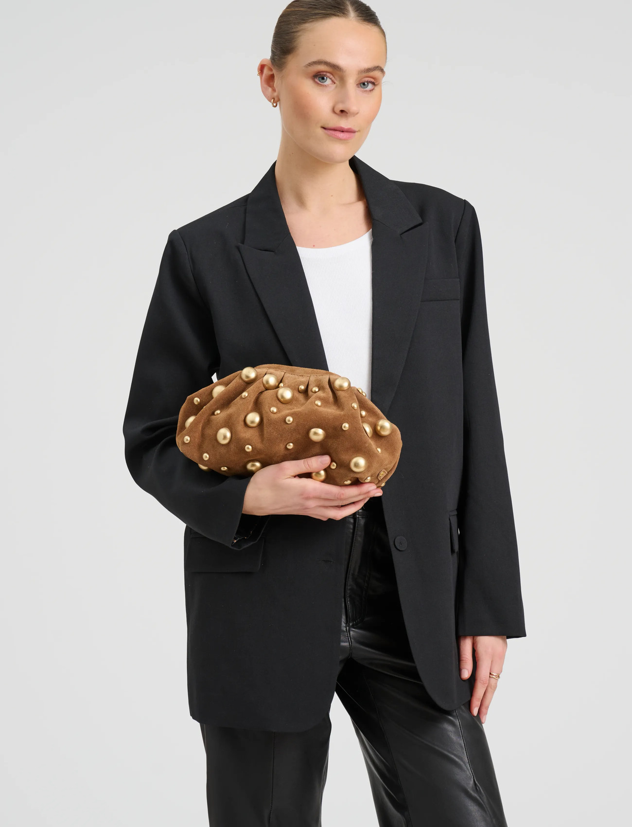 DEPECHE Rotterdam Clutch, One Size, Brown, Tasker > Clutches, Dame