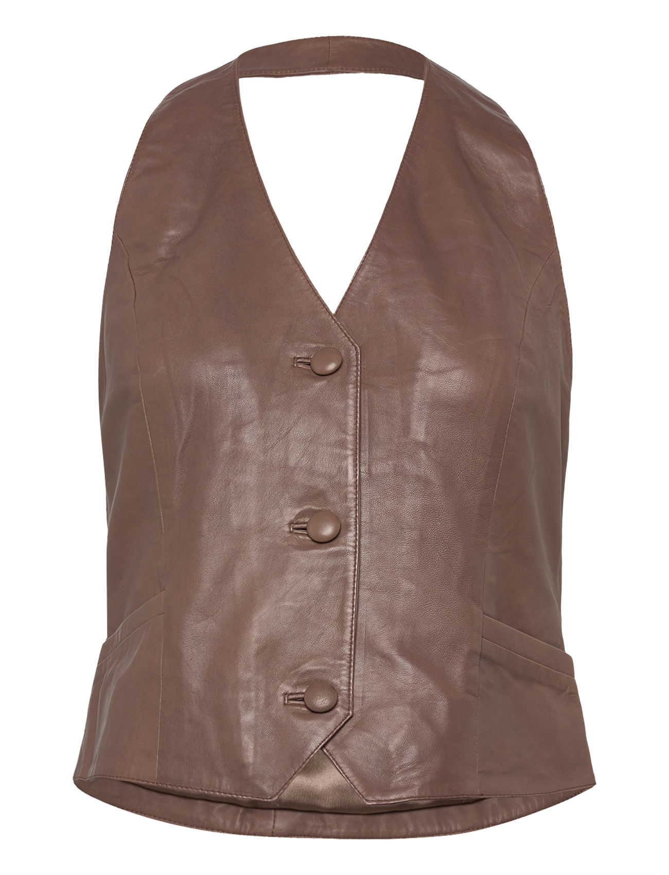 DEPECHE Kimmidep Leder Vest Braun - 34 - Damen