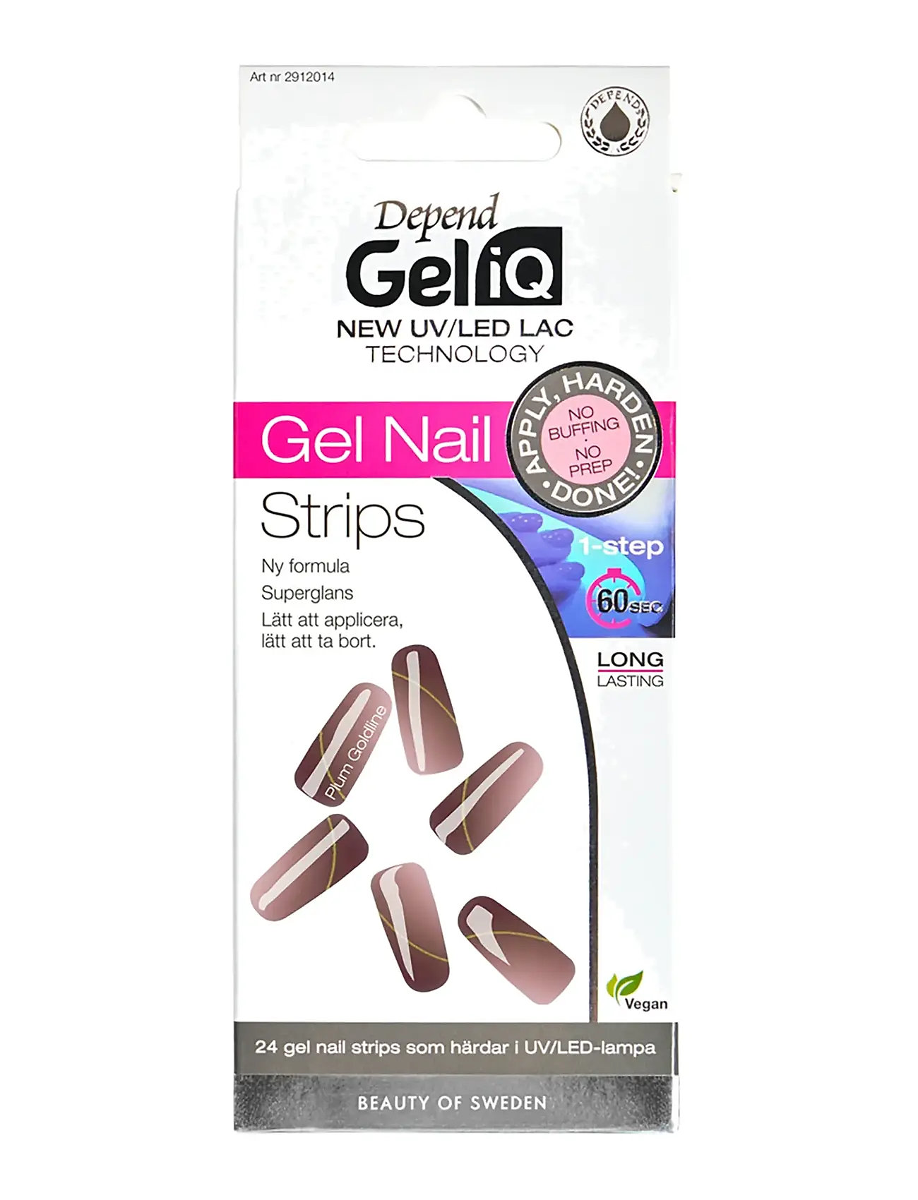 Depend Cosmetic Gel Iq Gel Nail Strips Plum Goldline, 1 ST, Brown, Negle > Falske Negle, Dame