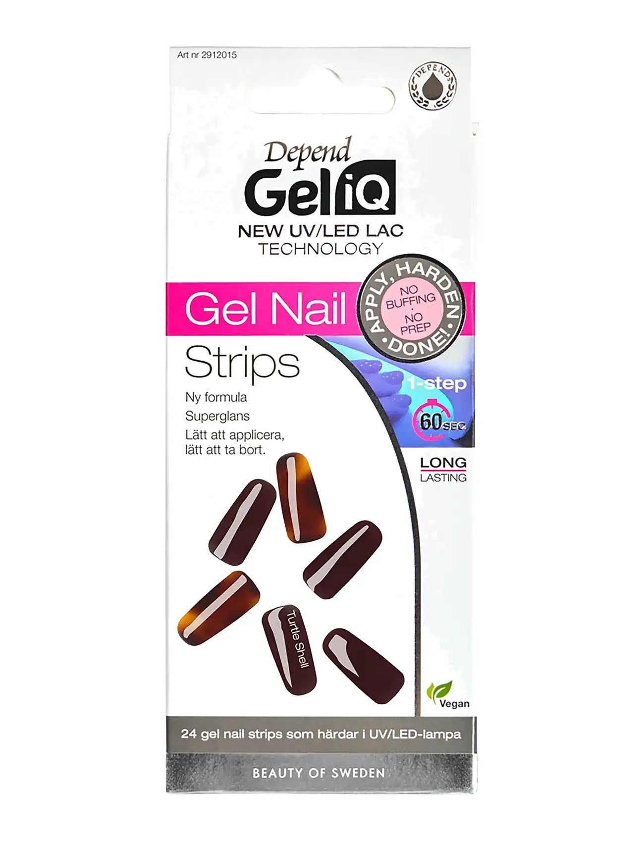 Depend Cosmetic Gel Iq Gel Nail Strips Turtle Shell, 1 ST, Brown, Negle > Falske Negle, Dame