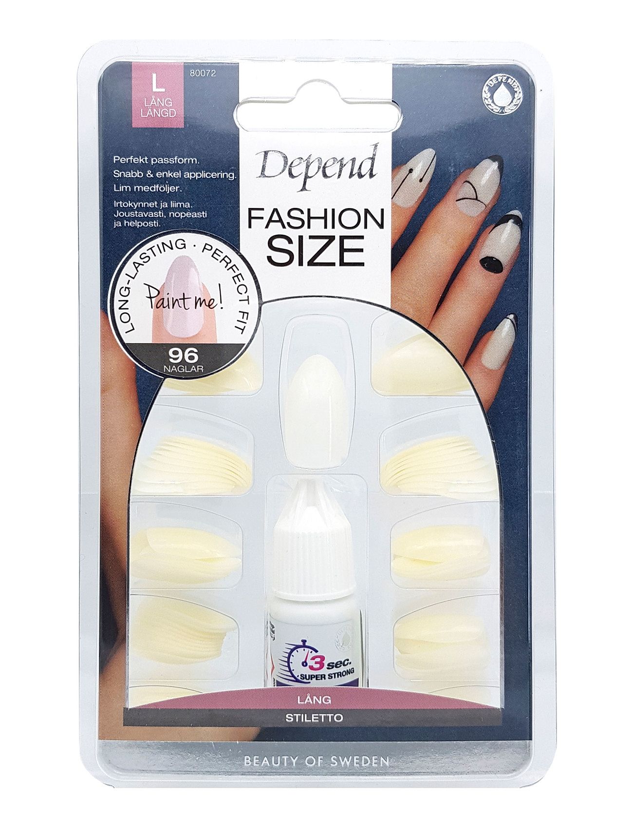 Fashion 96-Pack Stiletto Nord Beauty Women Nails Fake Nails Nude Depend Cosmetic