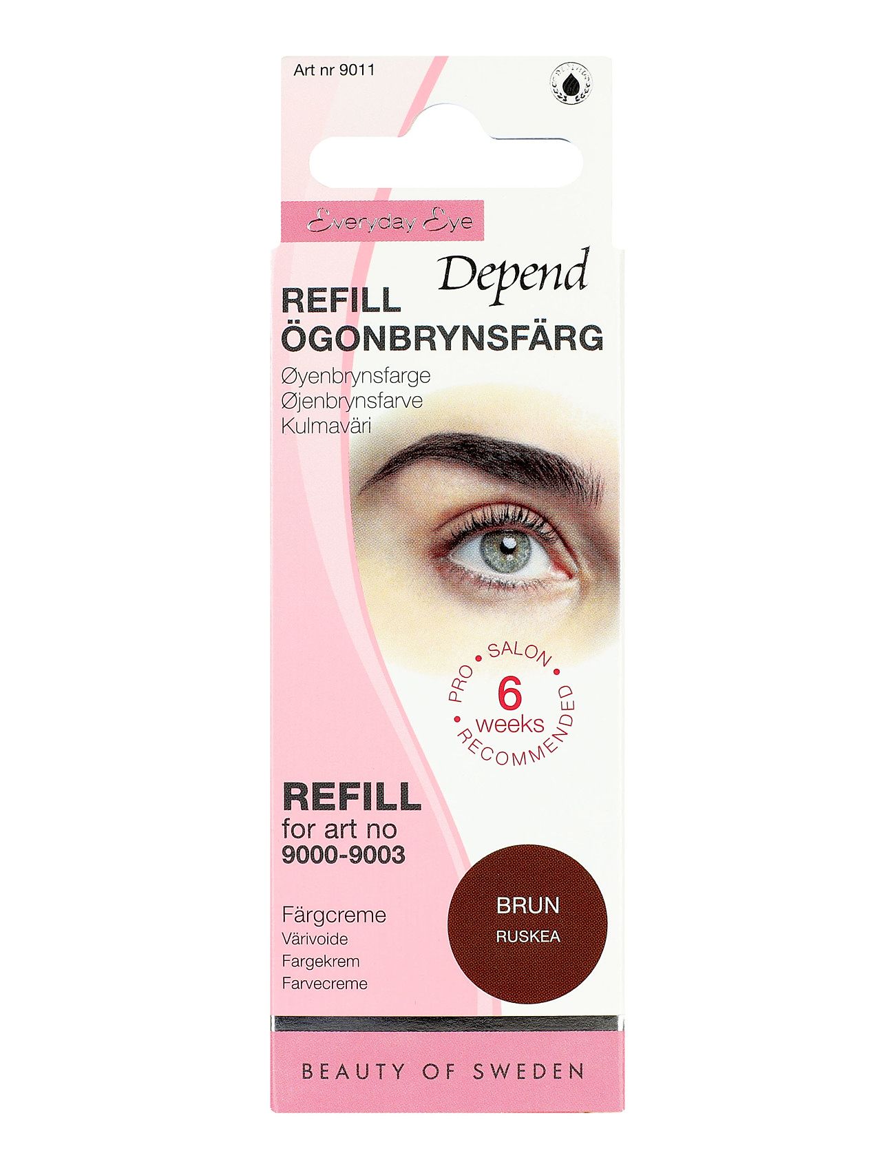 Refill Ögonbrynsfärg Brun Se/Fi/No/Dk Ögonbrynsgel Smink Nude Depend Cosmetic