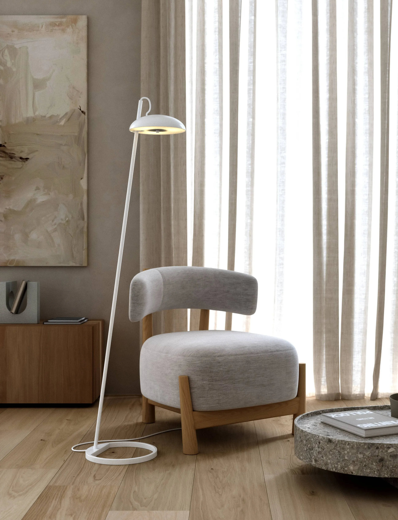 Design For The People Versale | Gulvlampe, H140 cm, White, Lamper > Gulvlamper, Unisex