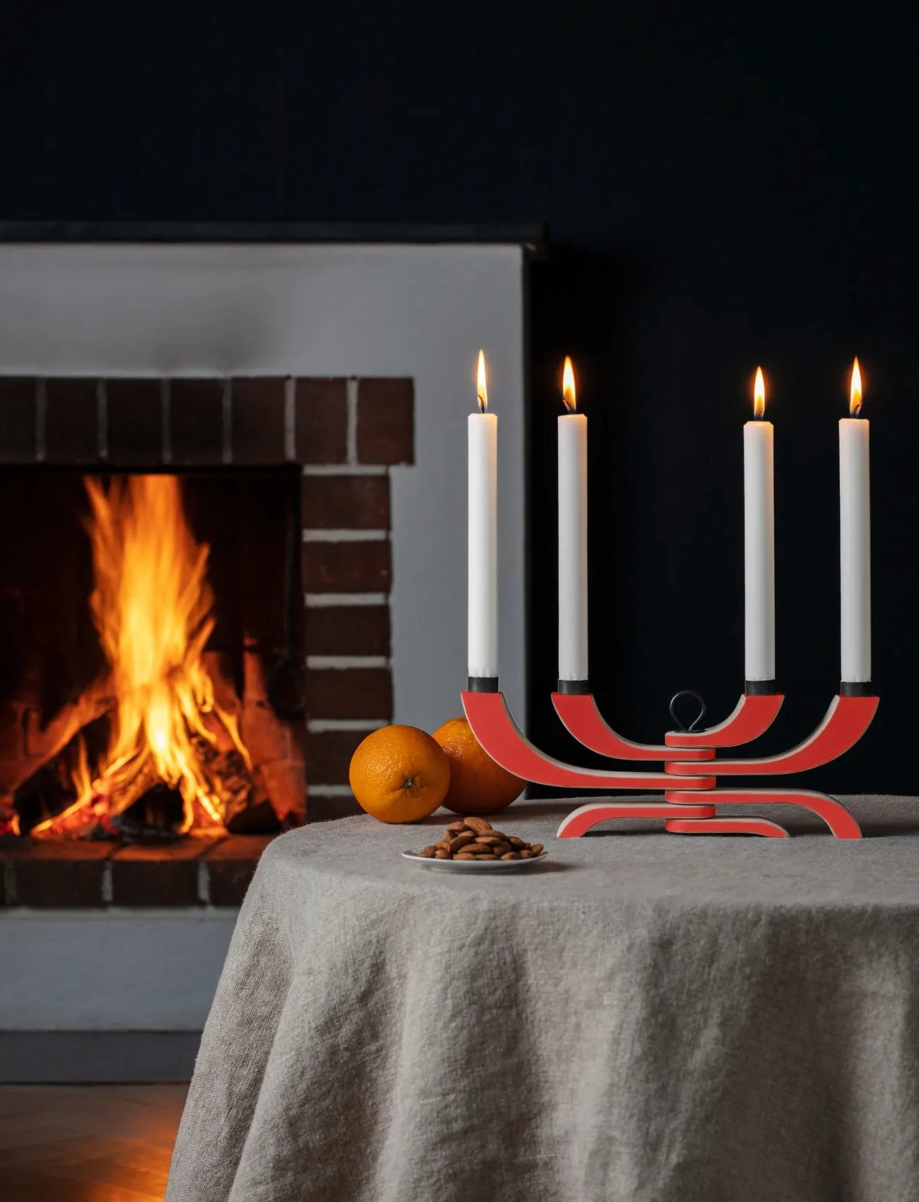 Design House Stockholm Nordic Light 4-Arms, One Size, Red, Lysestager & Lanterner > Lysestager, Unisex