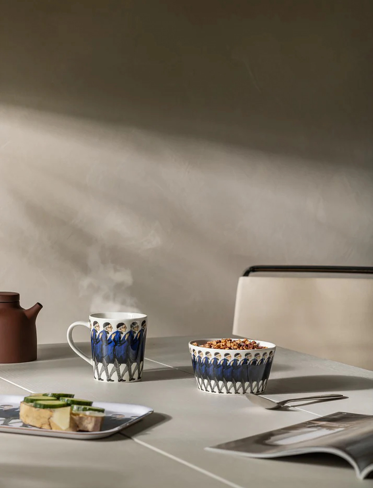 Design House Stockholm Uncle Blue Tray, 20X27 cm, White, Spisesteder Og Bordtilbehør > Bakker, Unisex