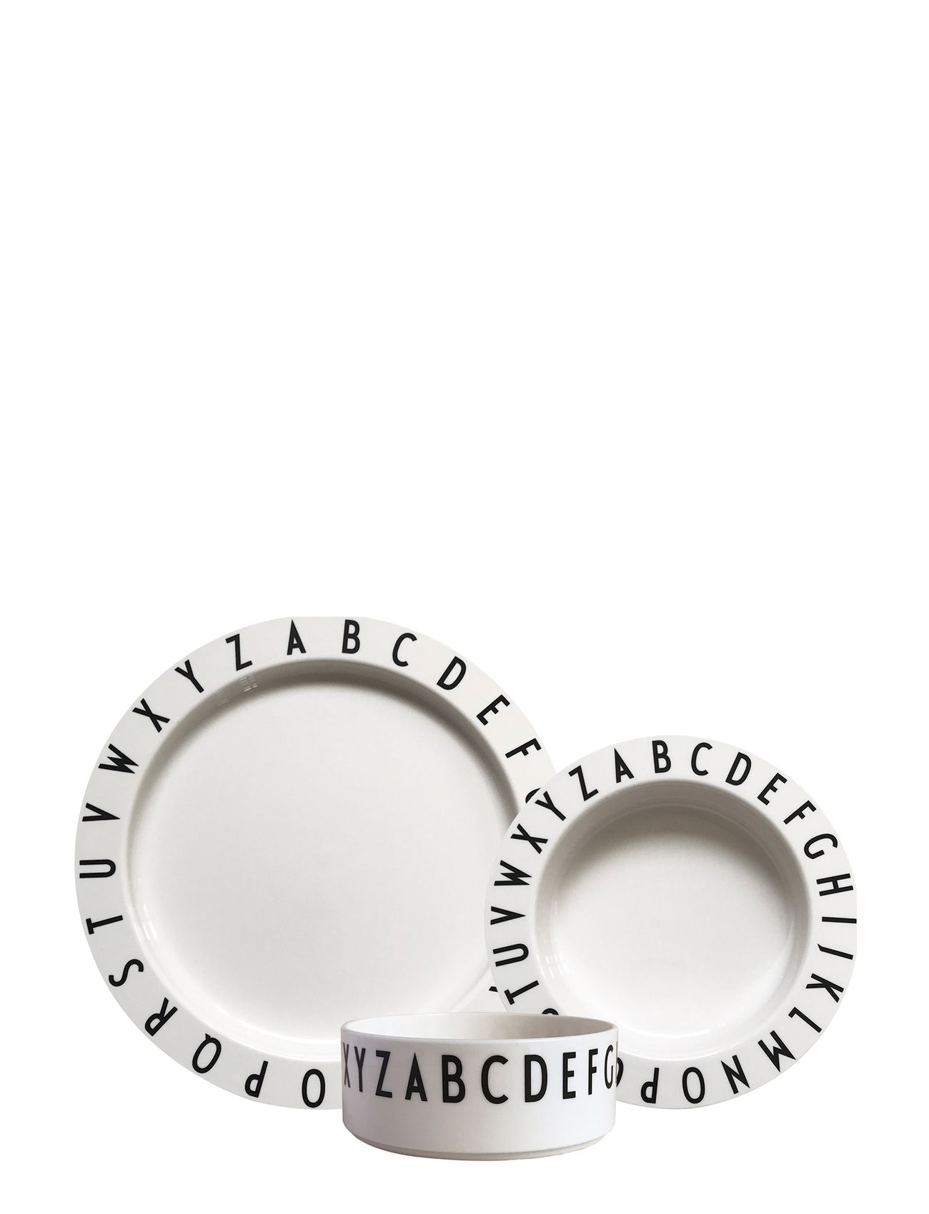 Eat & Learn Plate Set White Design Letters