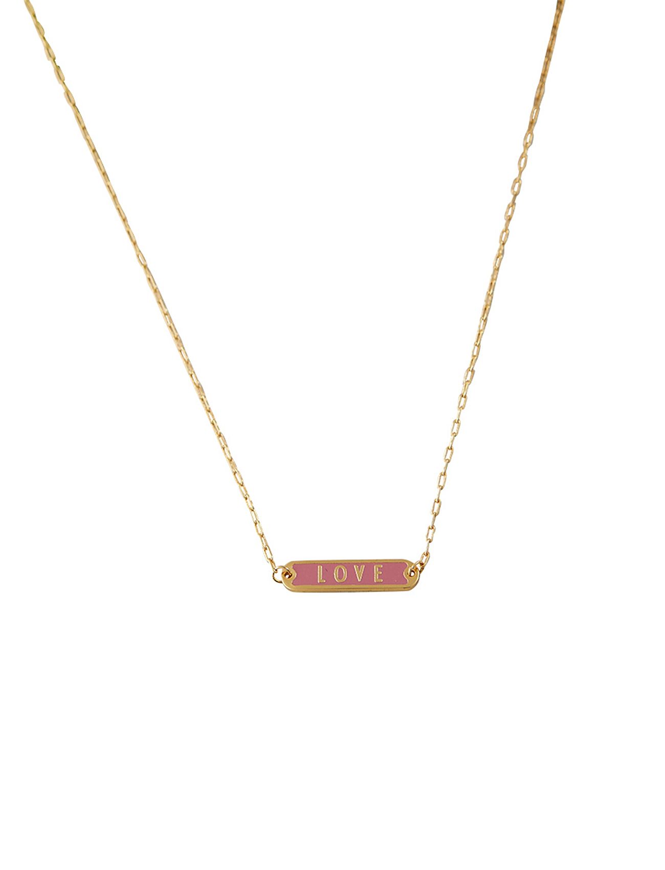 Word Candy Tag Necklace Gold Design Letters 59096