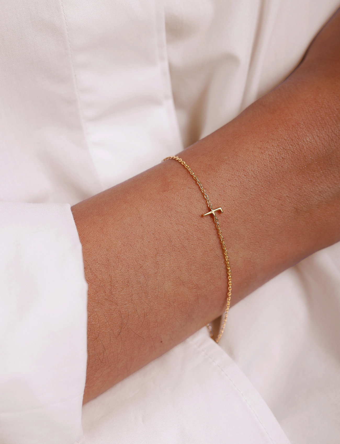 Design Letters Archetype Bracelet - A-Z Gold Plated, L:21 cm, Gold, Armbånd > Kædearmbånd, Dame