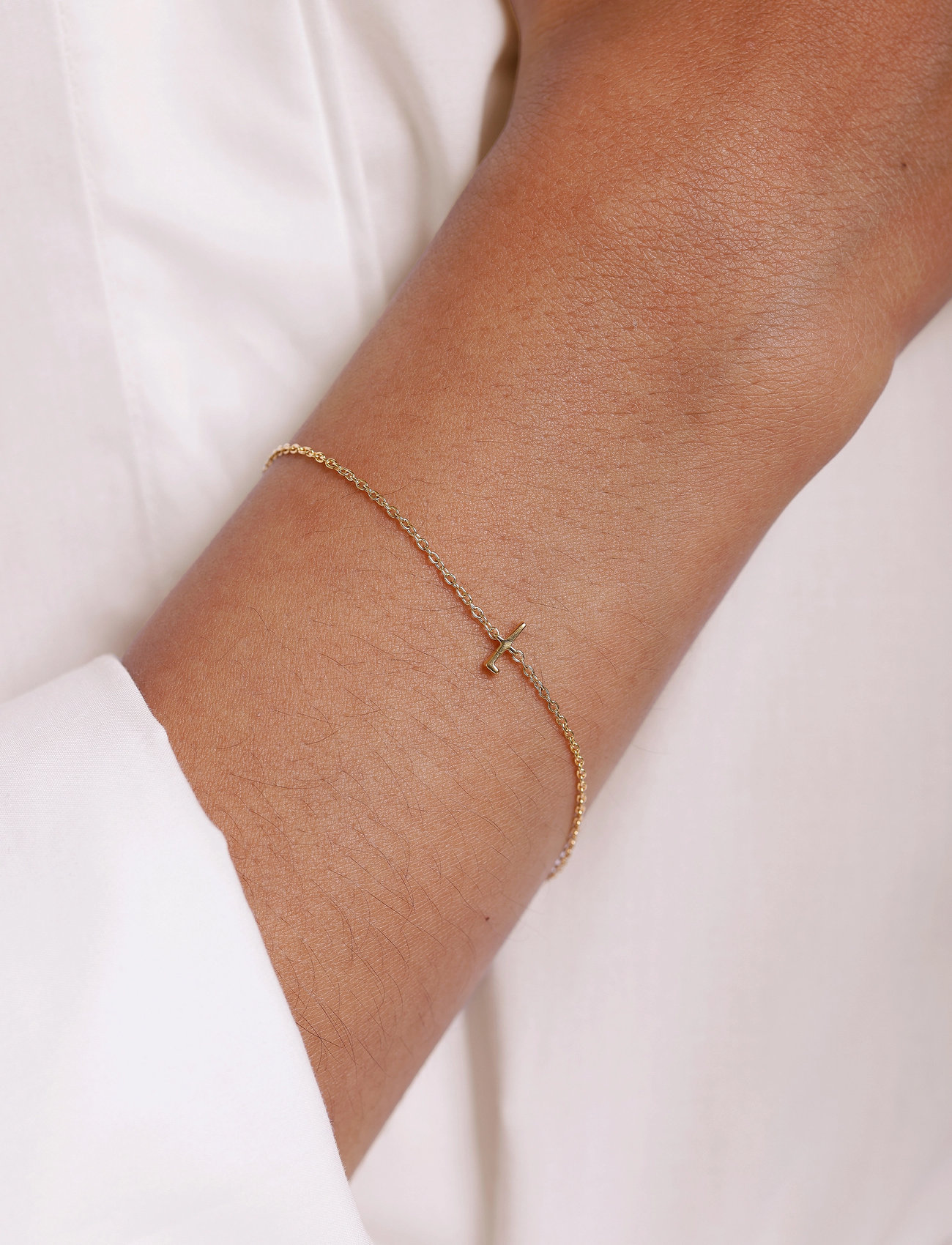 Design Letters Archetype Bracelet - A-Z Gold Plated, One Size, Gold, Armbånd > Kædearmbånd, Dame