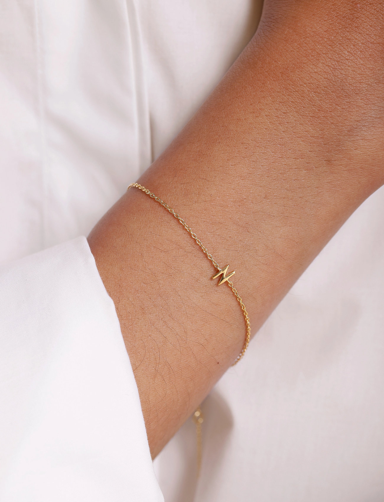 Design Letters Archetype Bracelet - A-Z Gold Plated, L:21 cm, Gold, Armbånd > Kædearmbånd, Dame