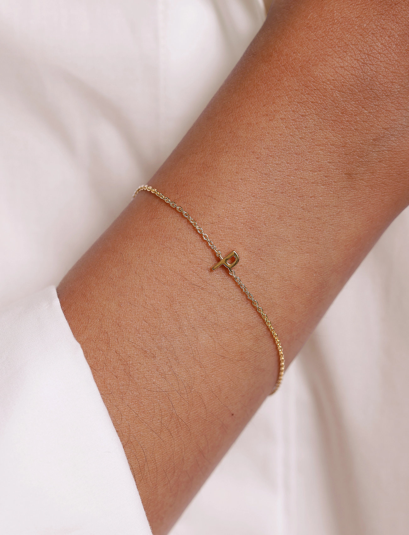 Design Letters Archetype Bracelet - A-Z Gold Plated, One Size, Gold, Armbånd > Kædearmbånd, Dame