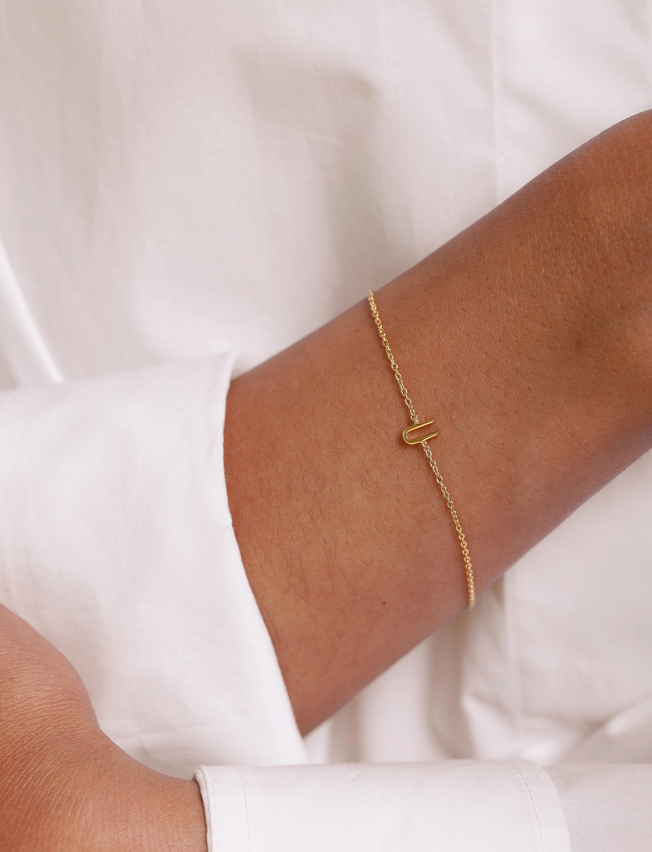 Design Letters Archetype Bracelet - A-Z Gold Plated, L:21 cm, Gold, Armbånd > Kædearmbånd, Dame