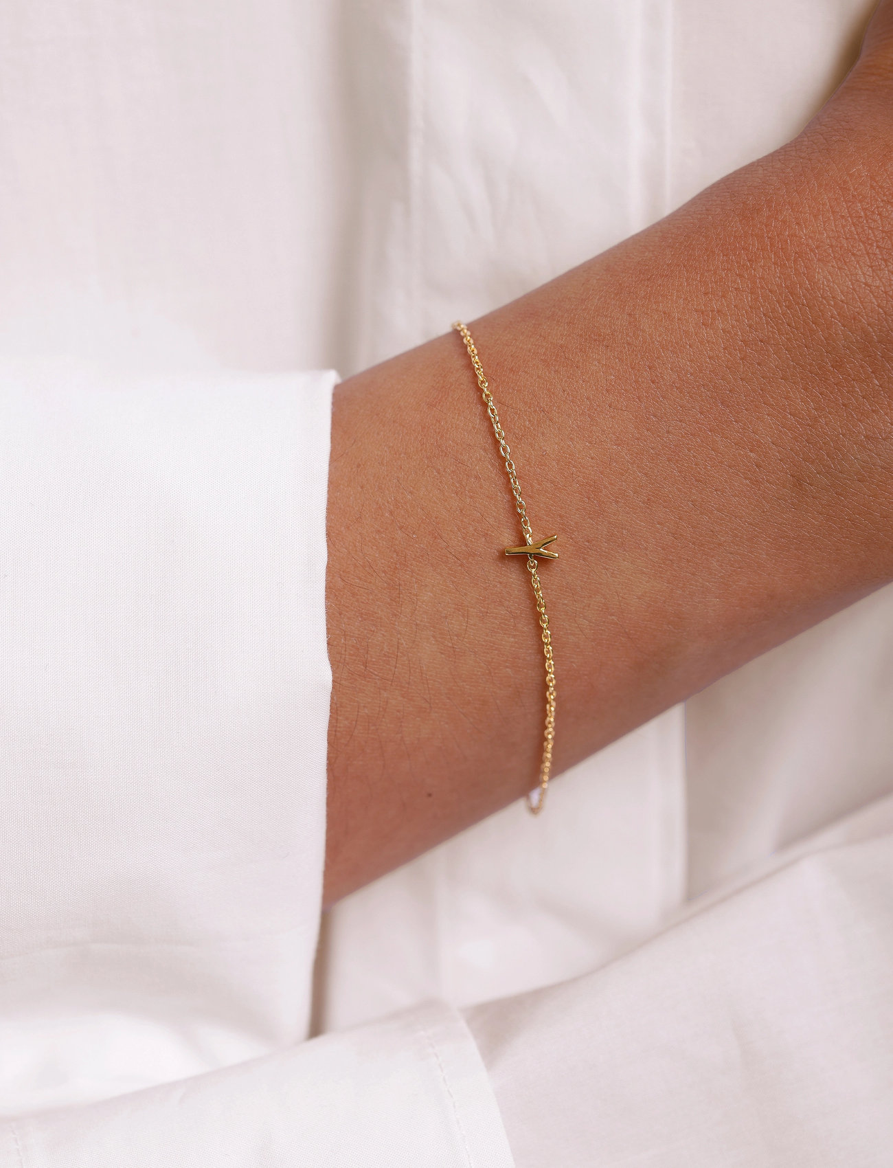 Design Letters Archetype Bracelet - A-Z Gold Plated, L:21 cm, Gold, Armbånd > Kædearmbånd, Dame