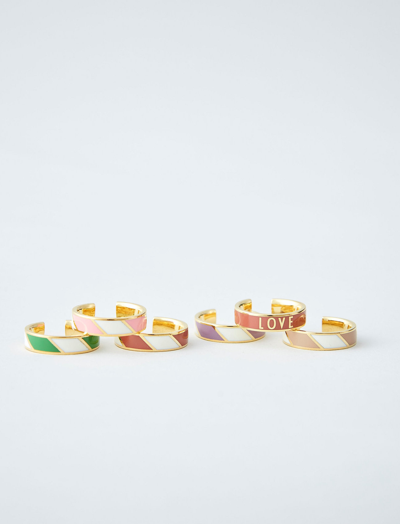 Design Letters Striped Candy Ring, One Size, Pink, Smykker > Ringe, Dame