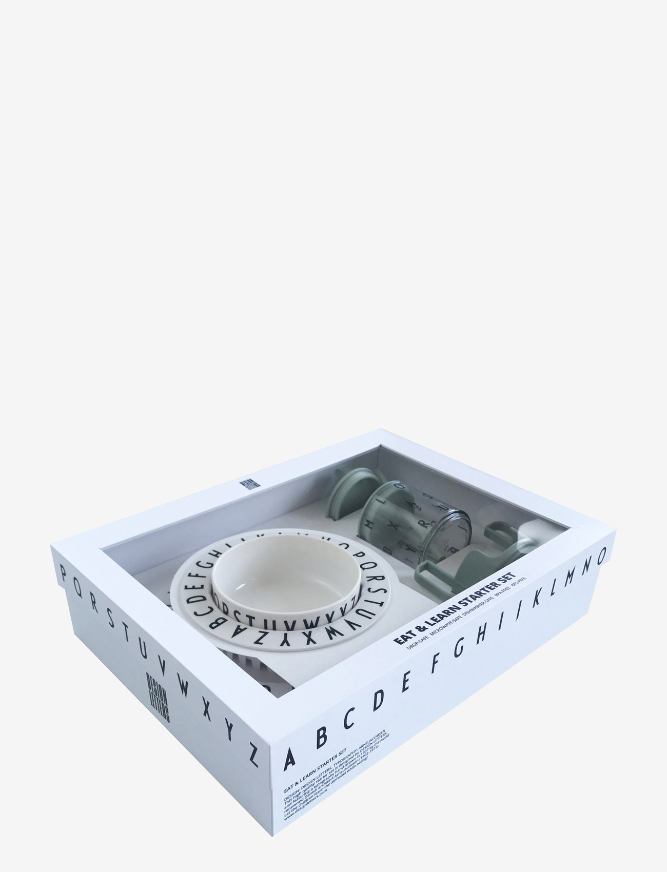 Design Letters - Eat & Learn tritan gift box white - dinner sets - greenwhite - 1