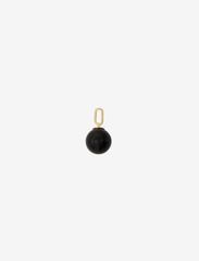 Stone Drop Charm 8mm Gold Plated - BLACK