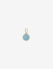Stone Drop Charm 8mm Gold Plated - BLUE