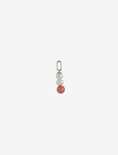 Pearl Stick Charm 4mm Silver - pendants - red