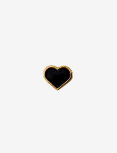 ENAMEL HEART CHARM, GOLD - pendants - black