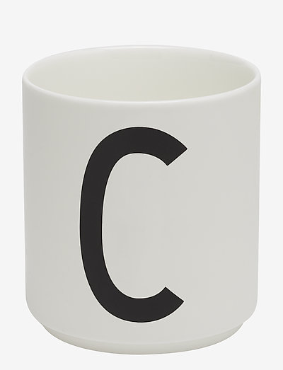 Porcelain cup a-z, æ, ø - cups - white